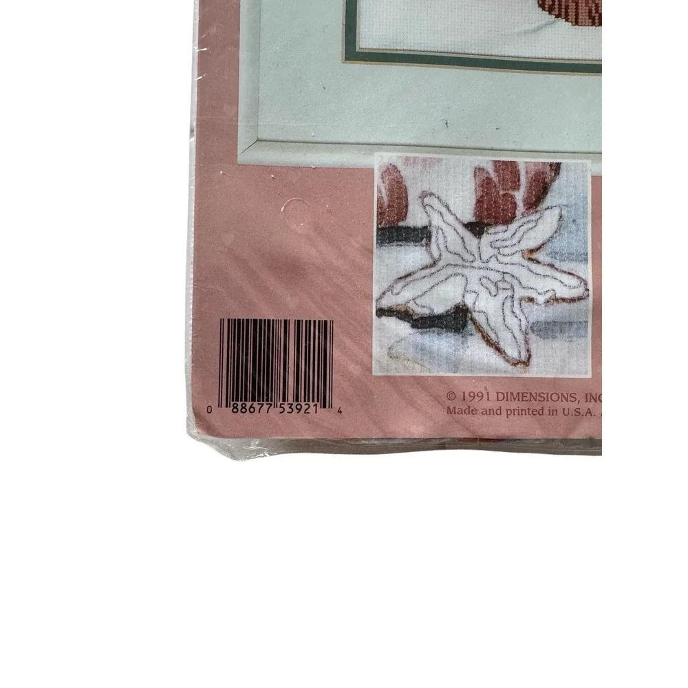 Vtg Dimensions From The Heart Seashells In The Sand No Count‎ Cross Stitch 53921